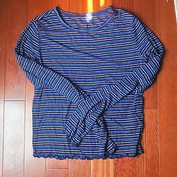 Kohls Brand So Striped Long Sleeves Baby Tees with Lettuce Trim - Picture 3 of 11